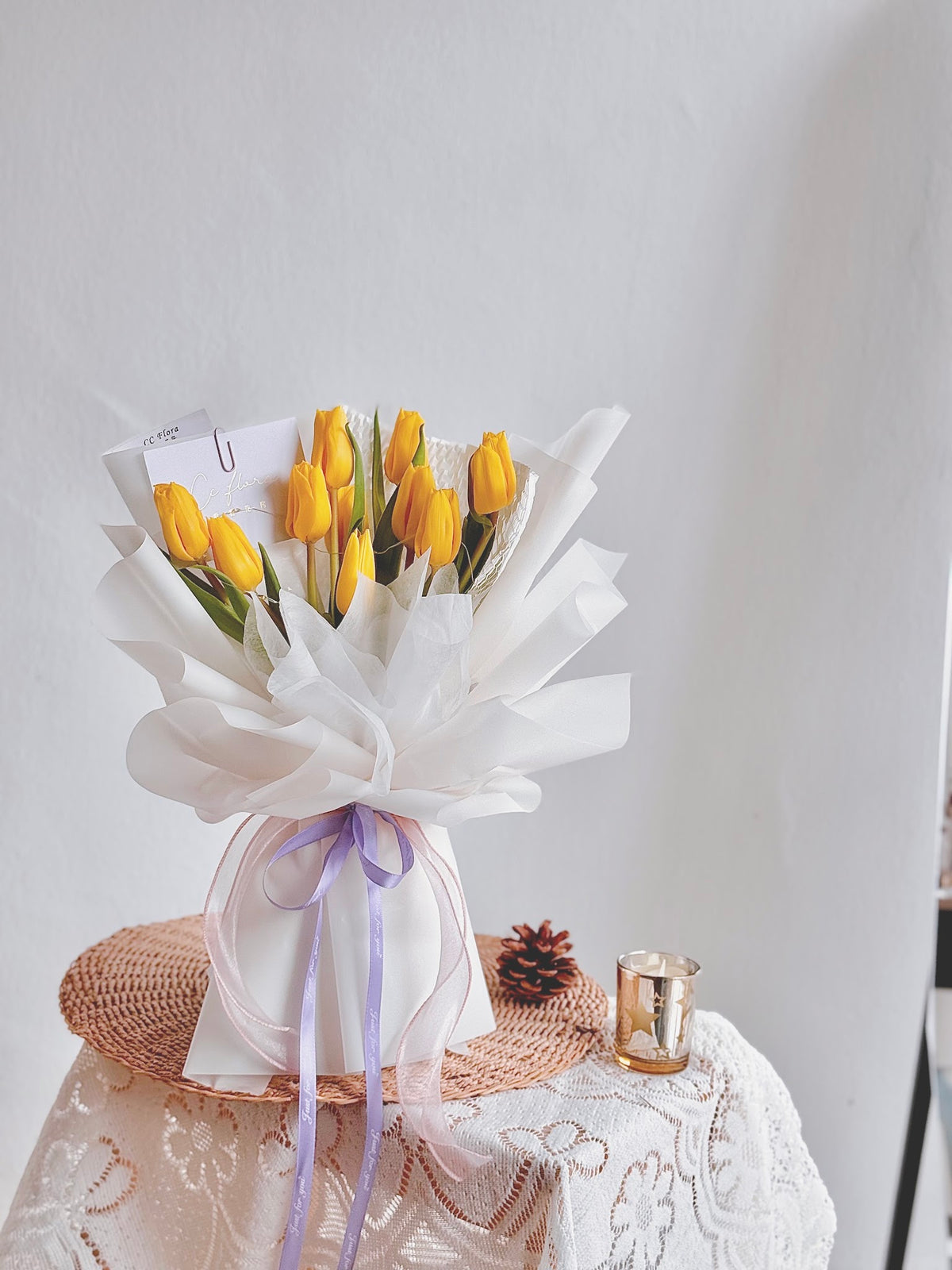 Sonata Yellow Tulip Bouquet by CC Flora