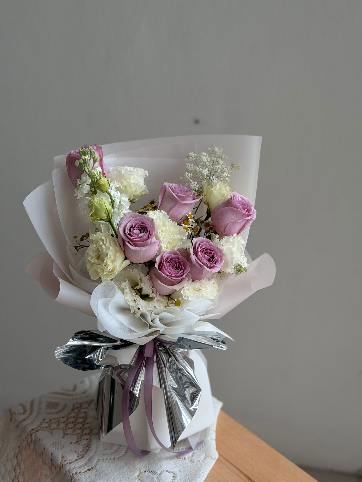 Voyage Purple Rose Bouquet by CC Flora