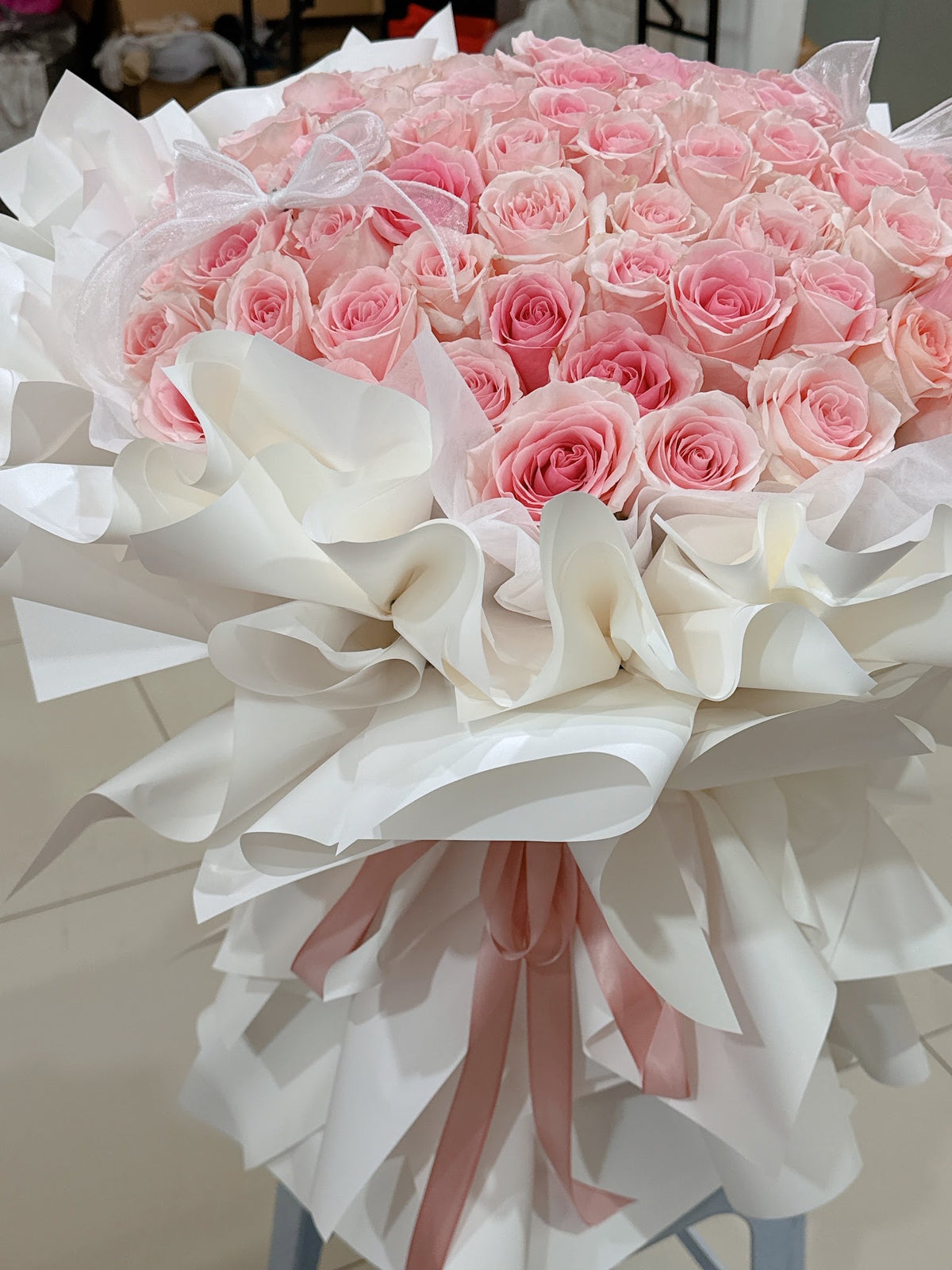 The Forever Love – 99 Pink Roses Bouquet by CC Flora – view 2