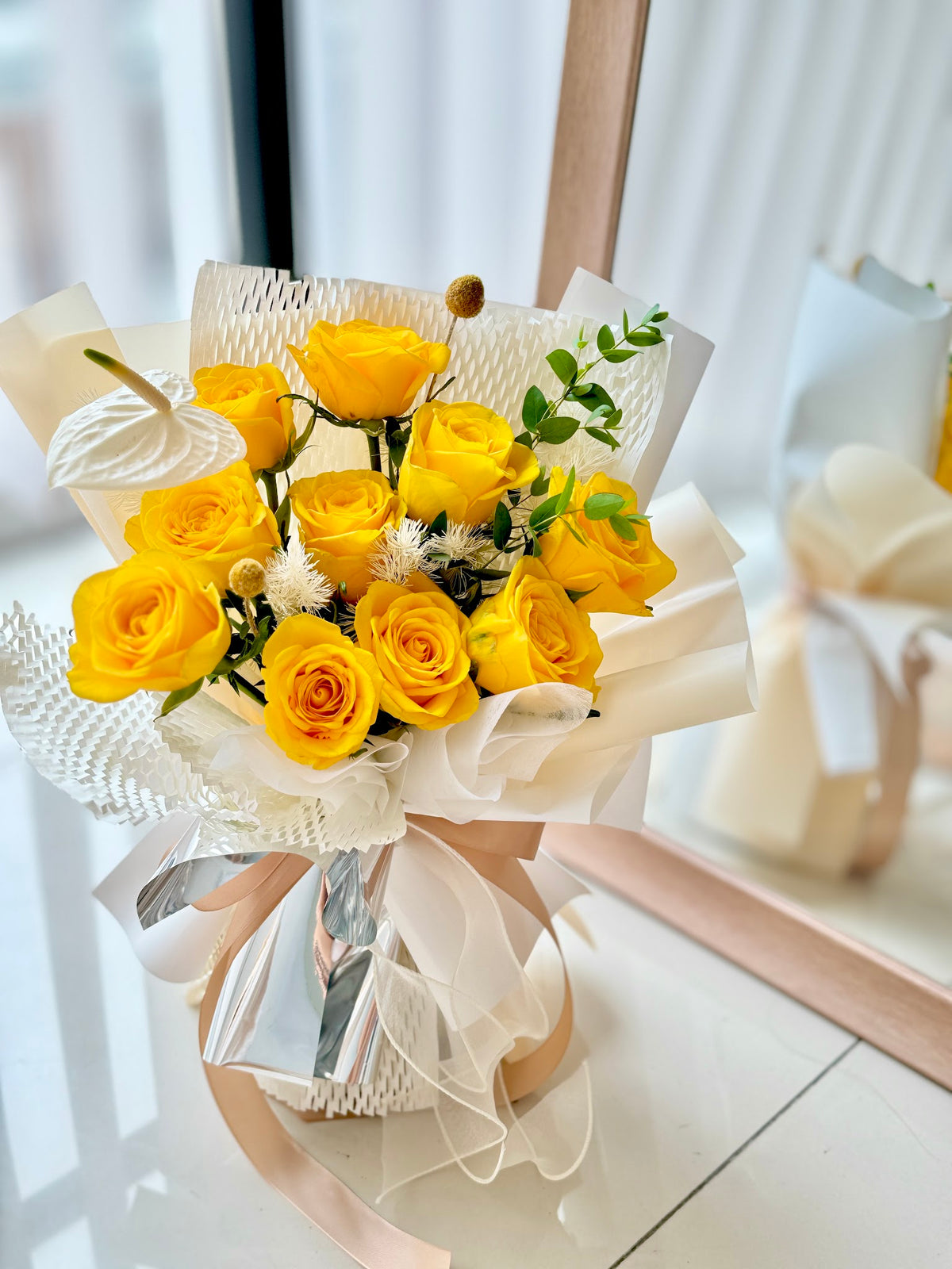 Shine Bright Yellow Rose Bouquet by CC Flora