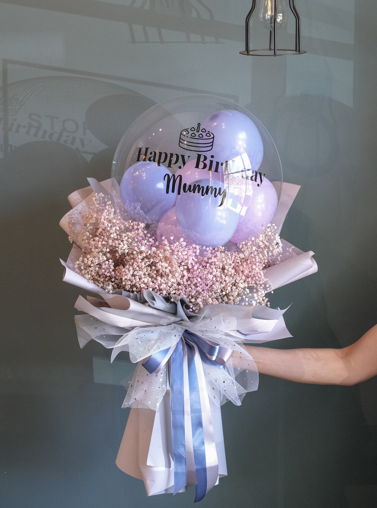Bloom Bloons Baby's Breath Bouquet by Bamboo Green Florist, Penang, photo 3