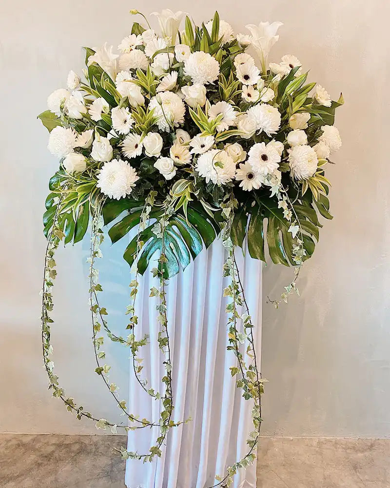 Fondest Remembrance Condolence Wreath by Bamboo Green Florist, Penang