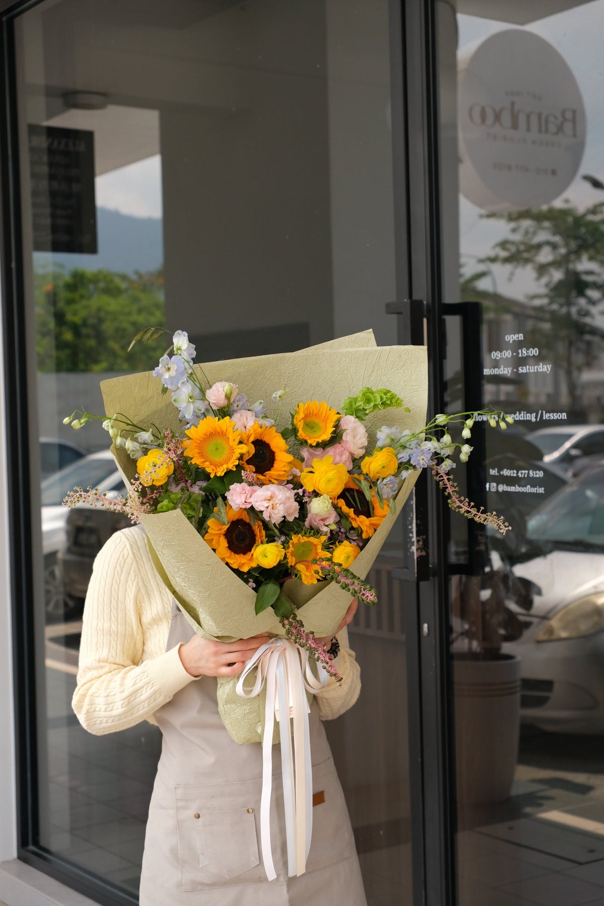 Omakase - Sunny Vase Arrangement by Bamboo Green Florist, Penang