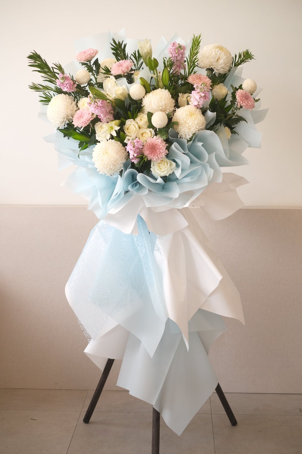 Calm Spirit Condolence Wreath by Bamboo Green Florist, Penang