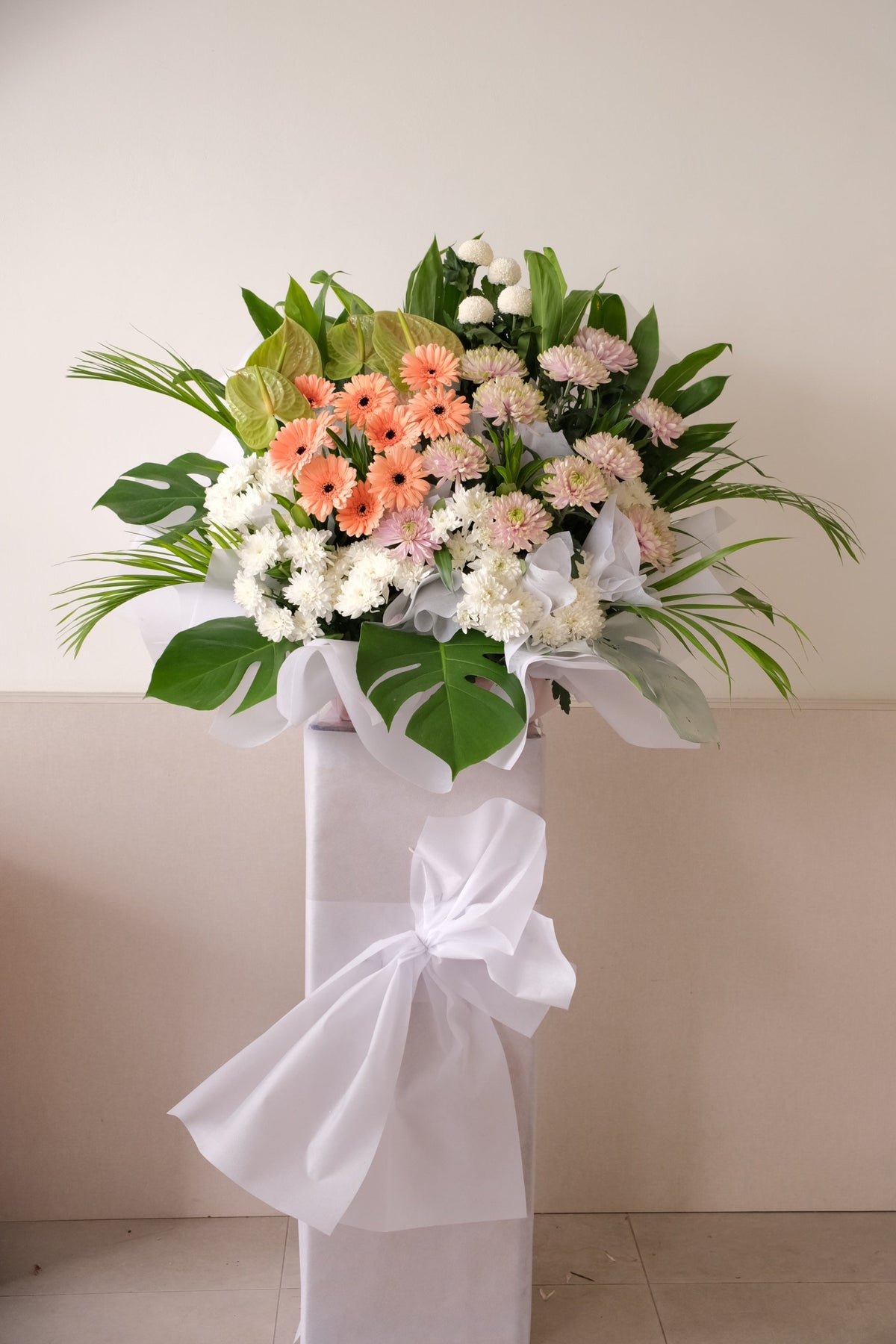 Teak Condolence Flowers by Bamboo Green Florist, Penang
