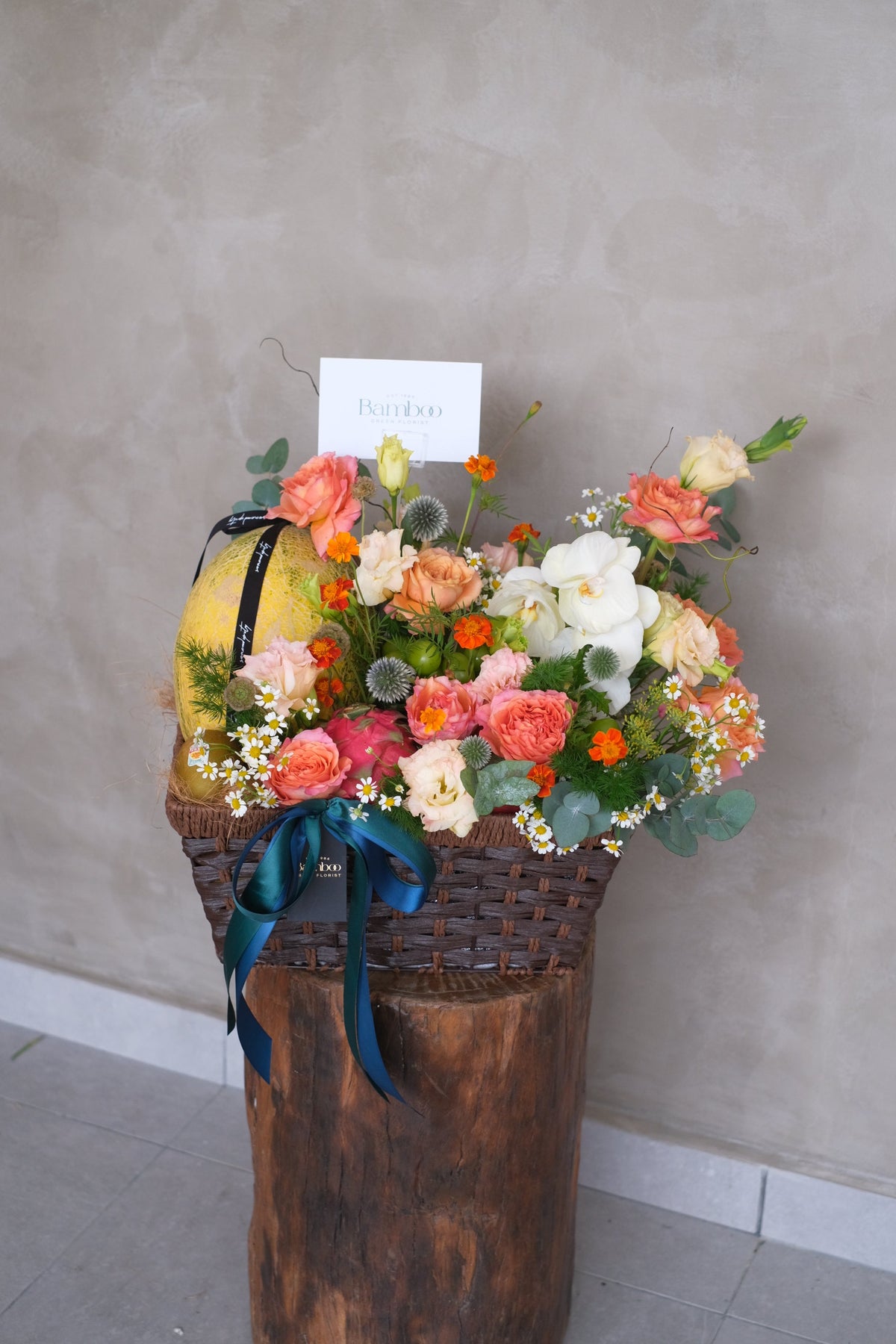 Jester Fruit & Flower Basket by Bamboo Green Florist, Penang