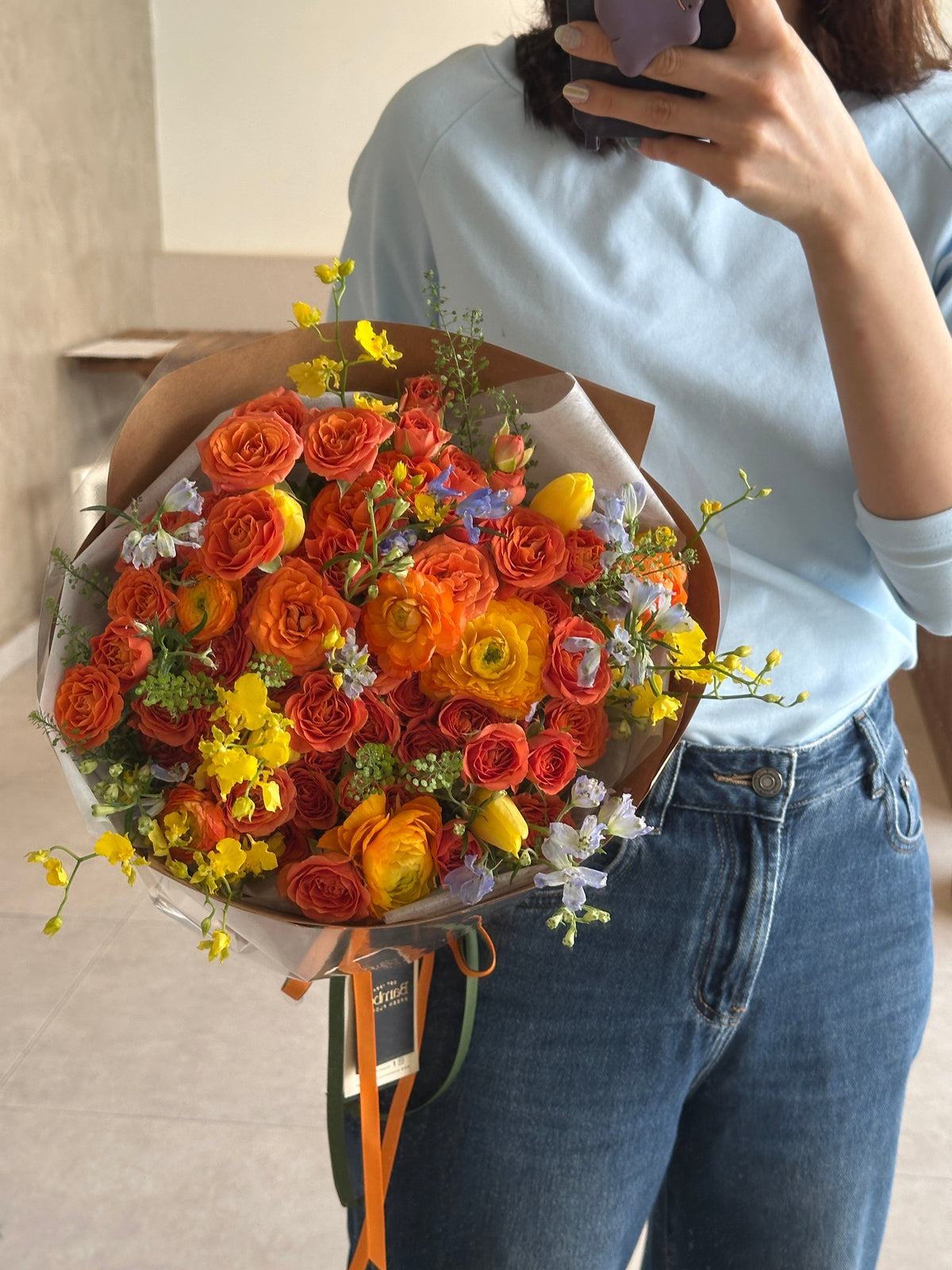 Omakase Bouquet (Citrus Orange) by Bamboo Green Florist, Penang