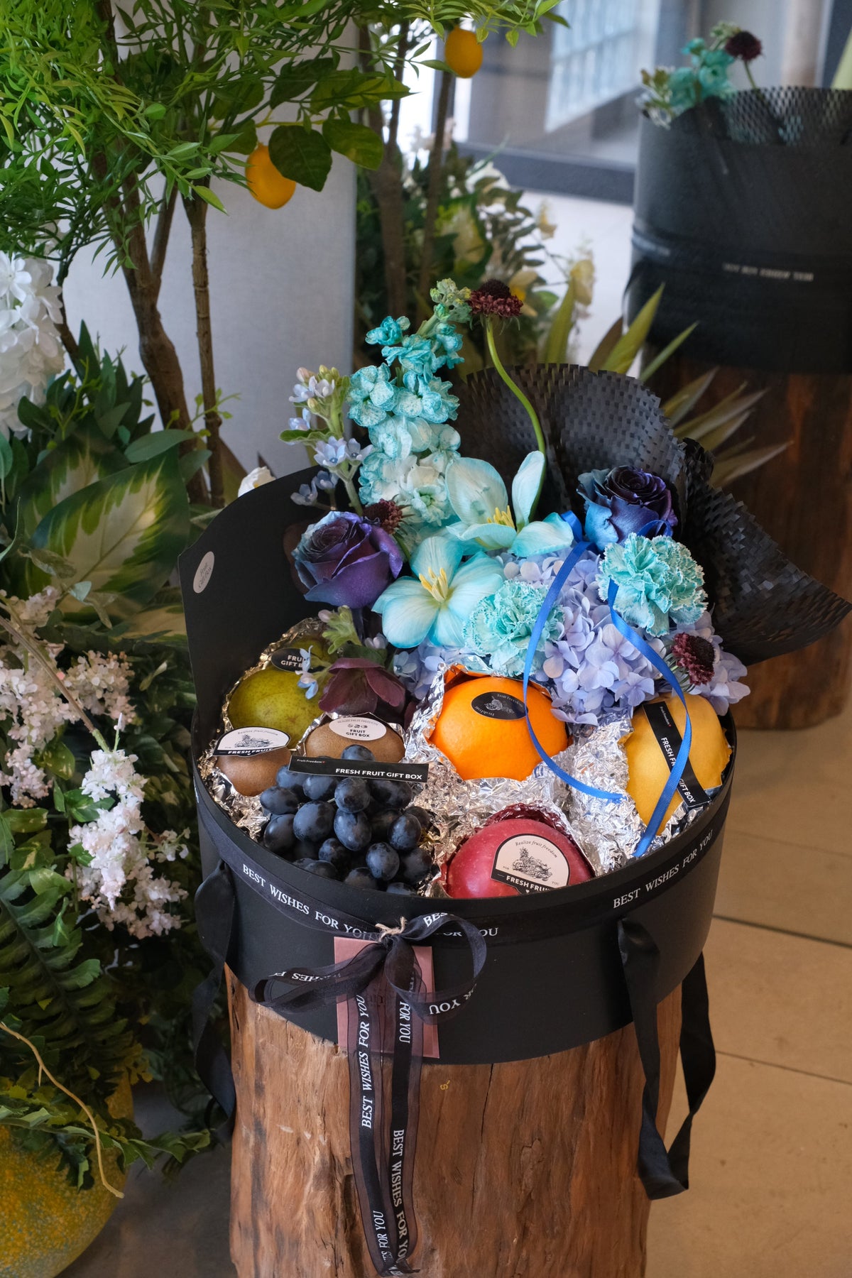 Petit Panie Fruit & Flower Basket by Bamboo Green Florist, Penang