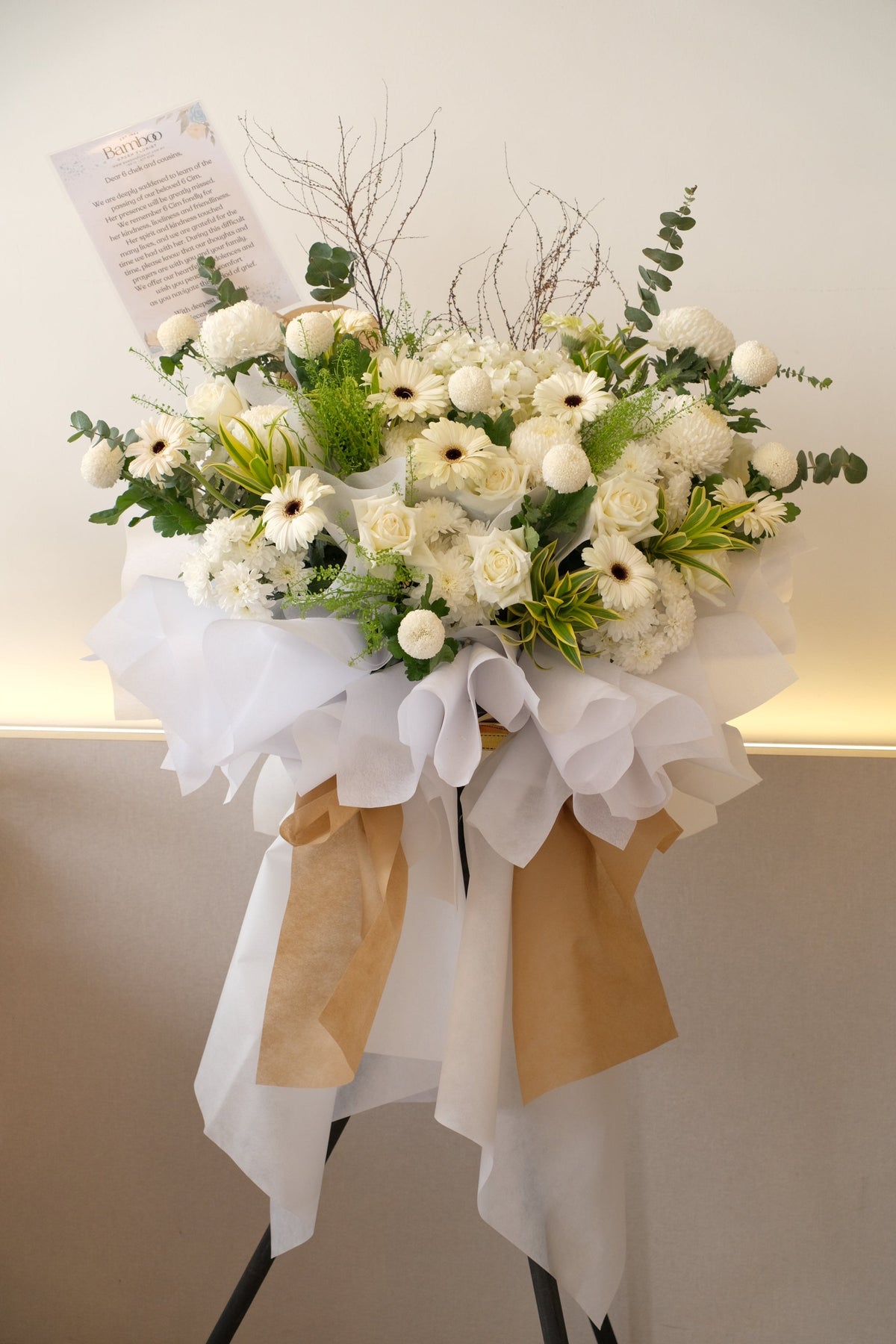 Solemn Salute Condolence Wreath by Bamboo Green Florist, Penang