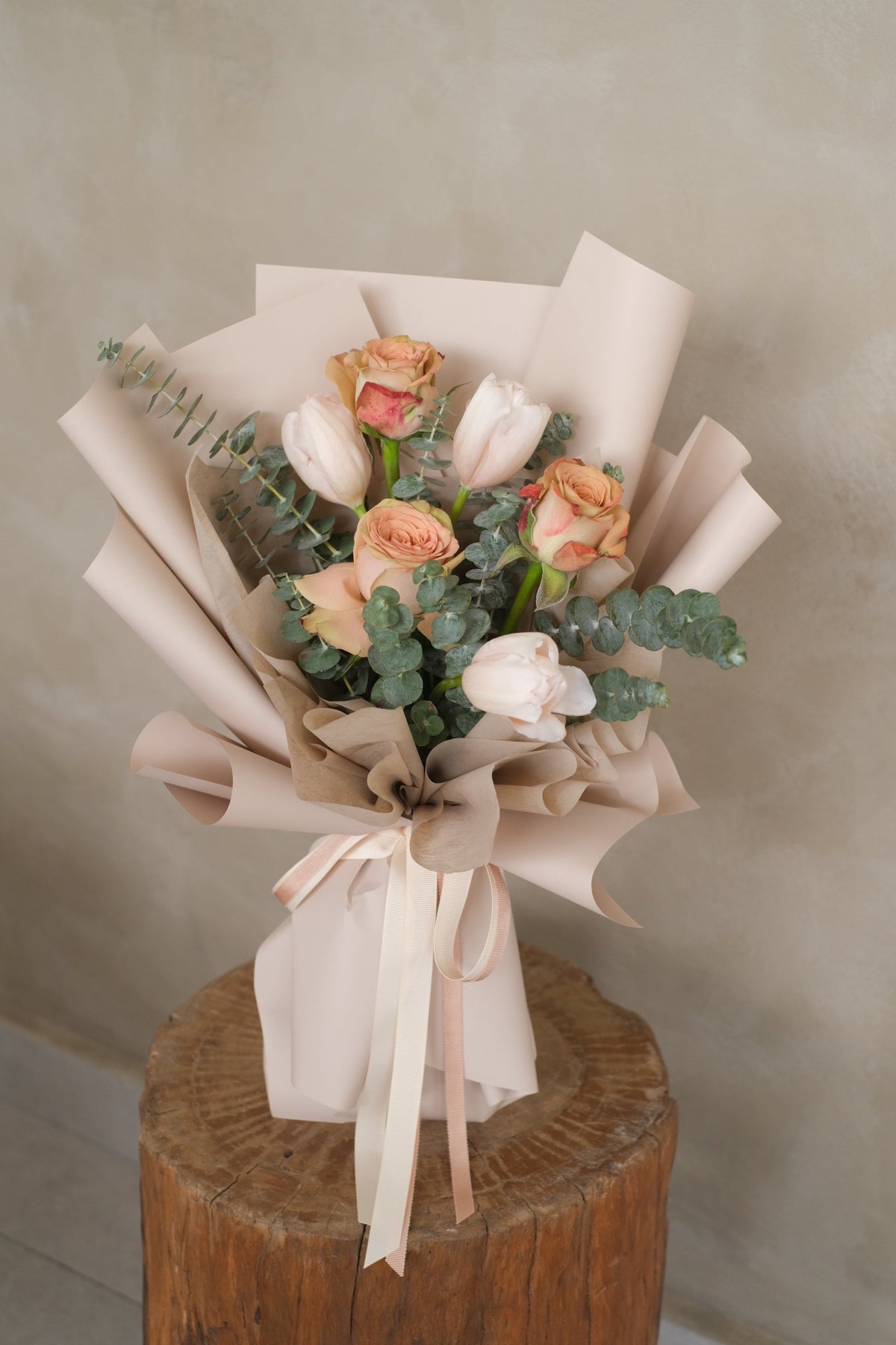 Tutu Frost Tulip Bouquet by Bamboo Green Florist, Penang