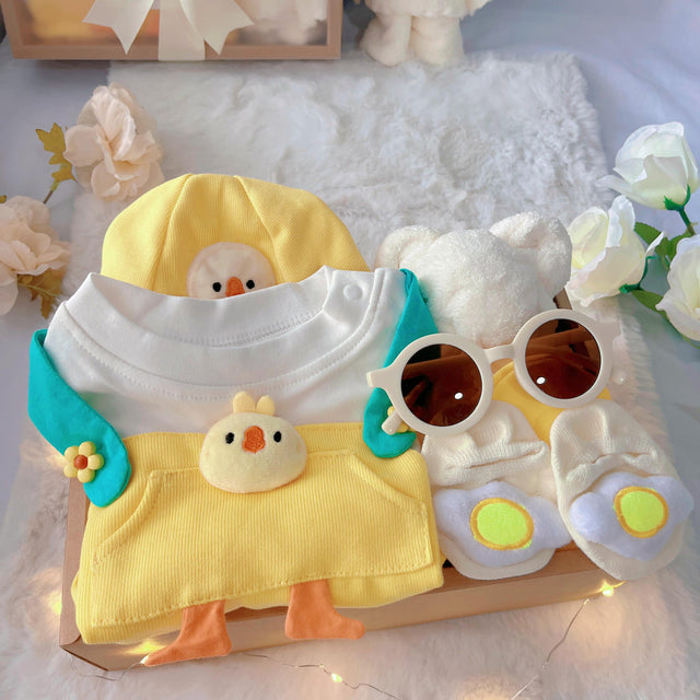 Baby Chicky classic baby gift box with yellow chick romper
