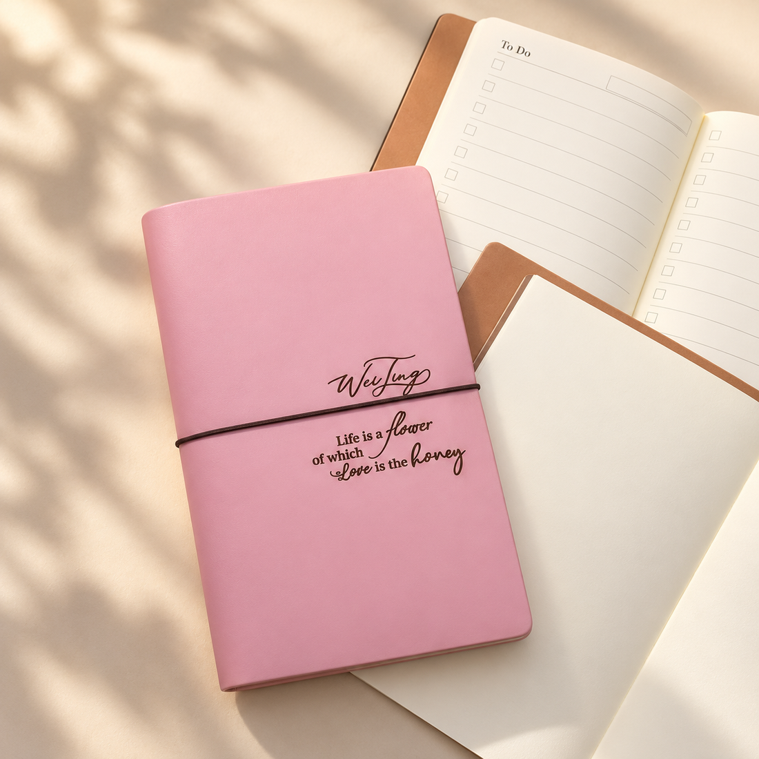 Personalised PU leather notebook with engraved name