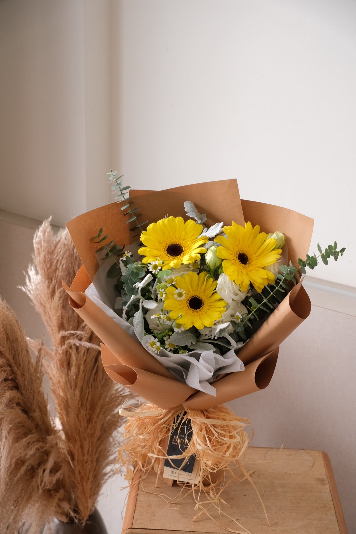 Cluster Sunshine Daisies Bouquet by Bamboo Green Florist, Penang