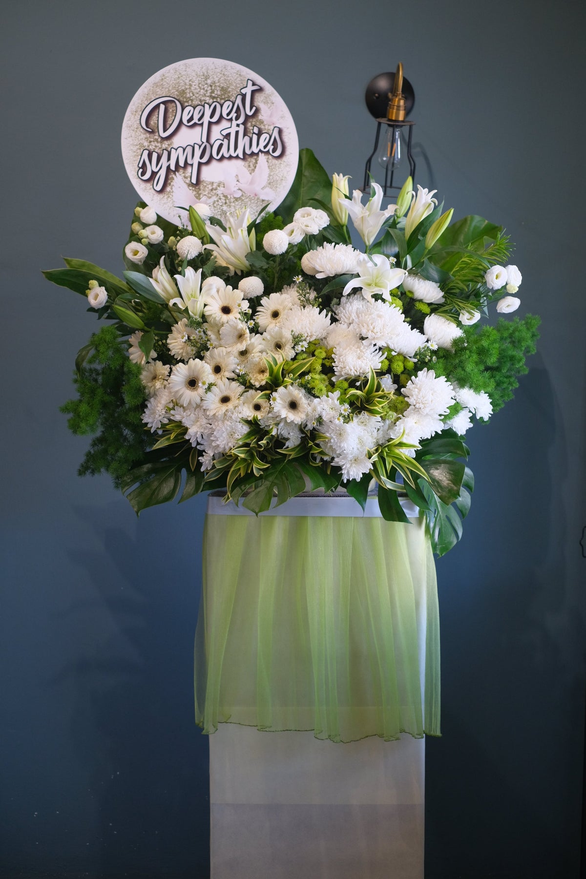 Deep Foliage Condolence Flowers by Bamboo Green Florist, Penang