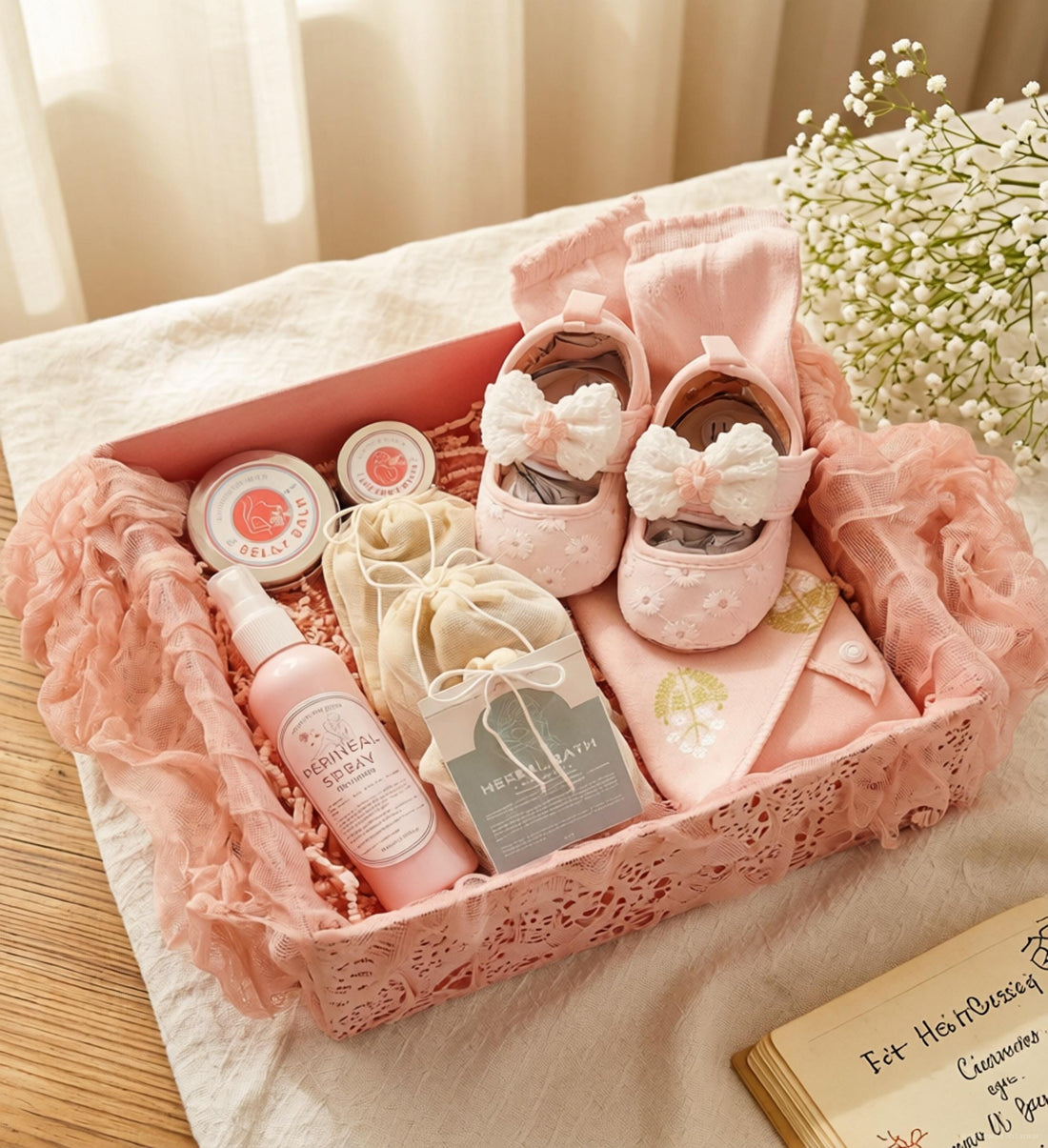 Post Natal Shoe Gift Set (Pink) by Garden to Bath