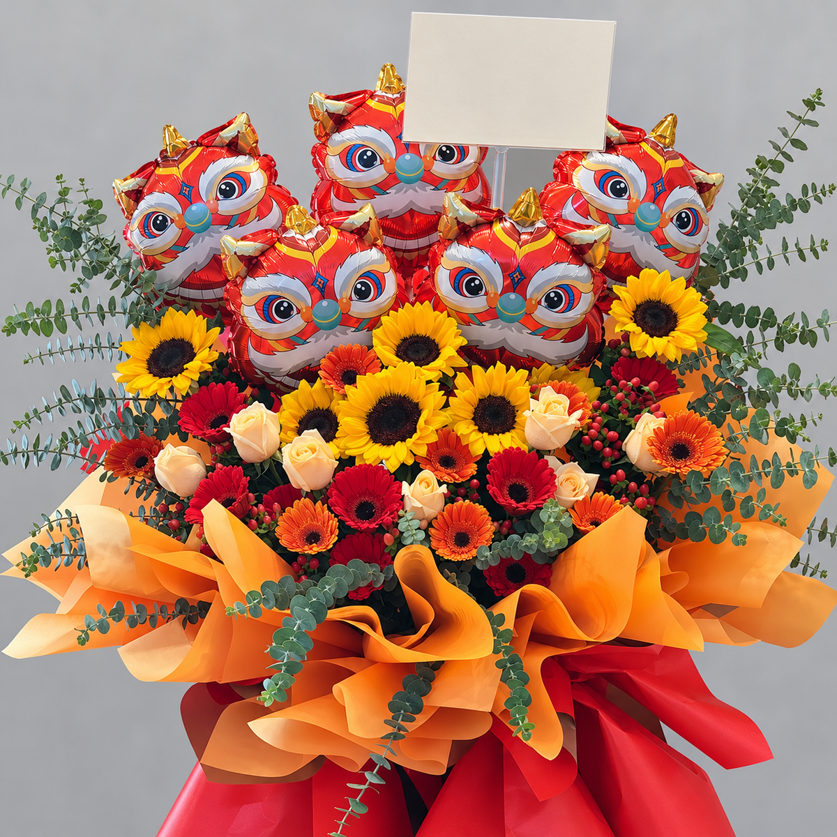 Aura of the Auspicious Lions Opening Flower Stand — close-up of product details