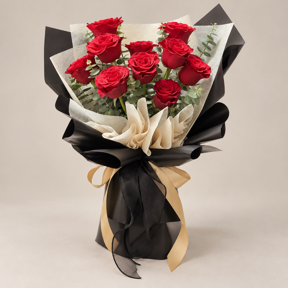 Amour Red Rose Bouquet — professional studio product photograph.