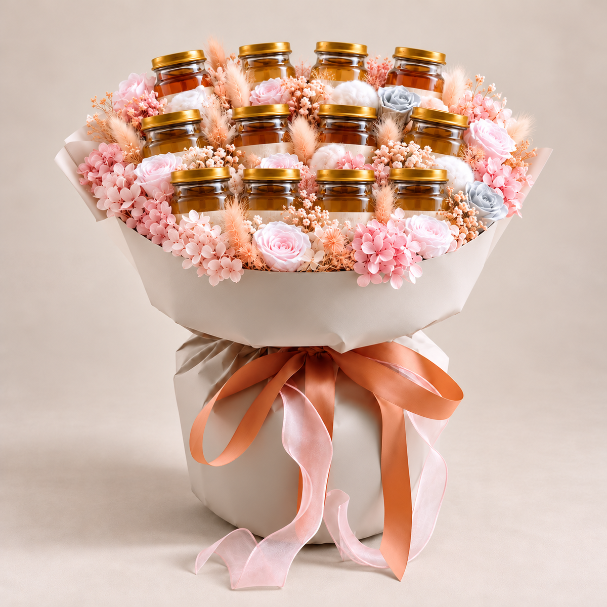 Birdnest Bouquet with Preserved Flowers — Statement size, illustrative preview.