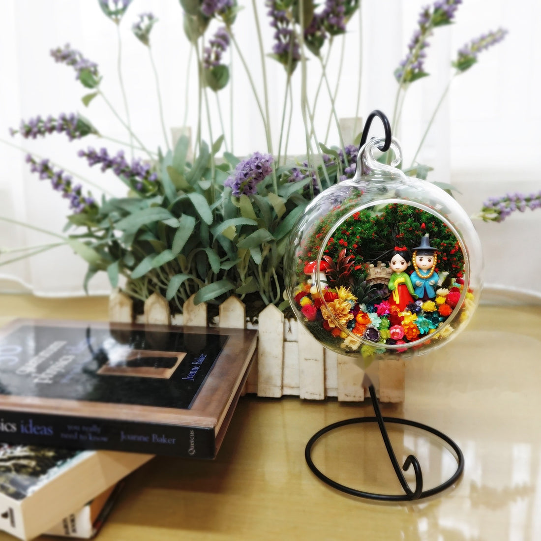 Korean Style Couple preserved flower terrarium