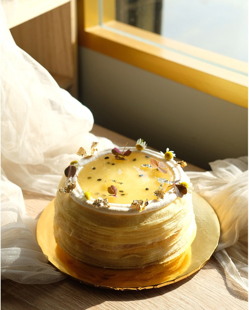 Mango Passion Fruit Crepe Cake by Bamboo Green Florist, Penang
