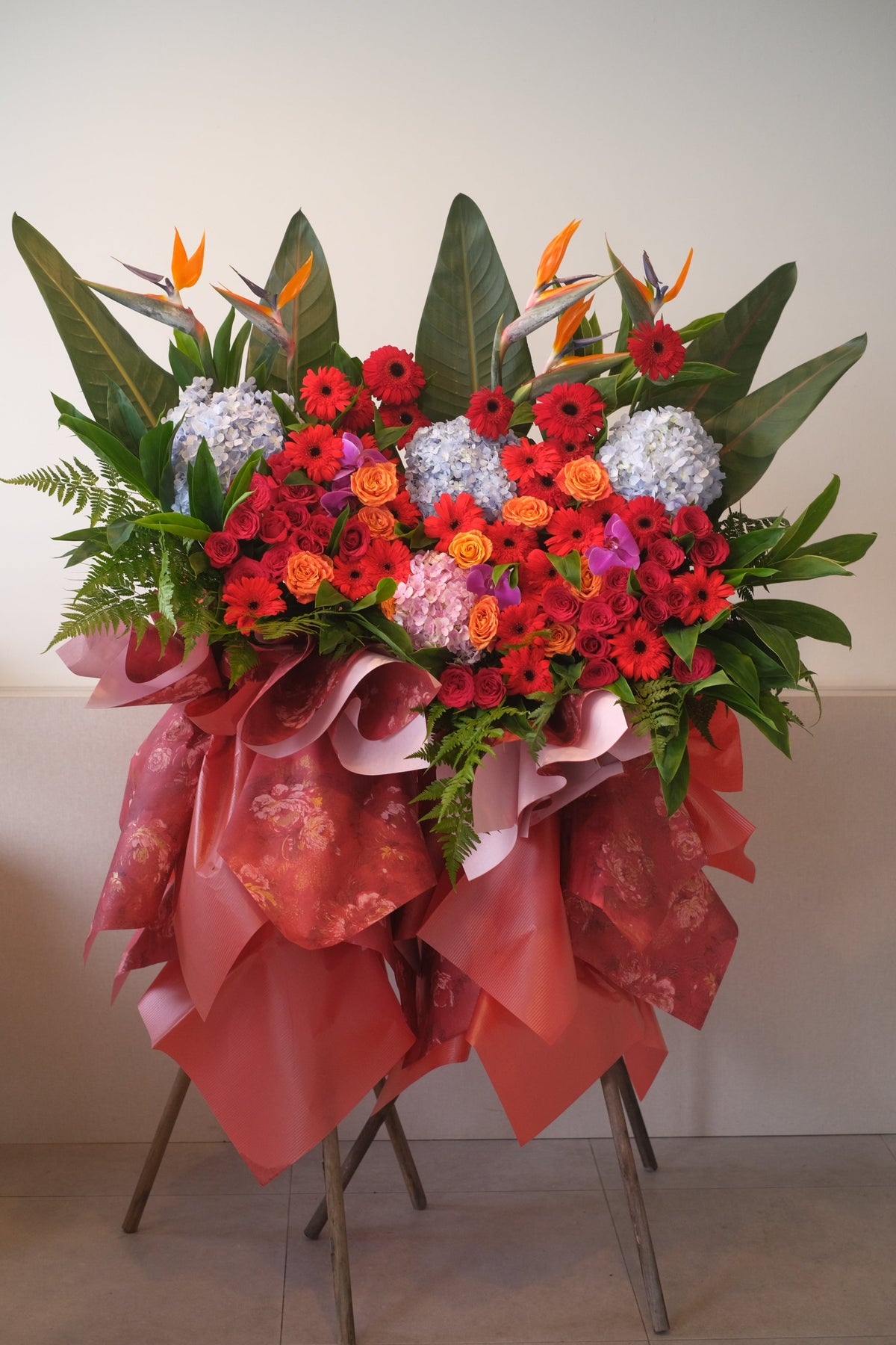Omakase Opening Grand Opening Flower Stand (Bright & Bold) by Bamboo Green Florist, Penang