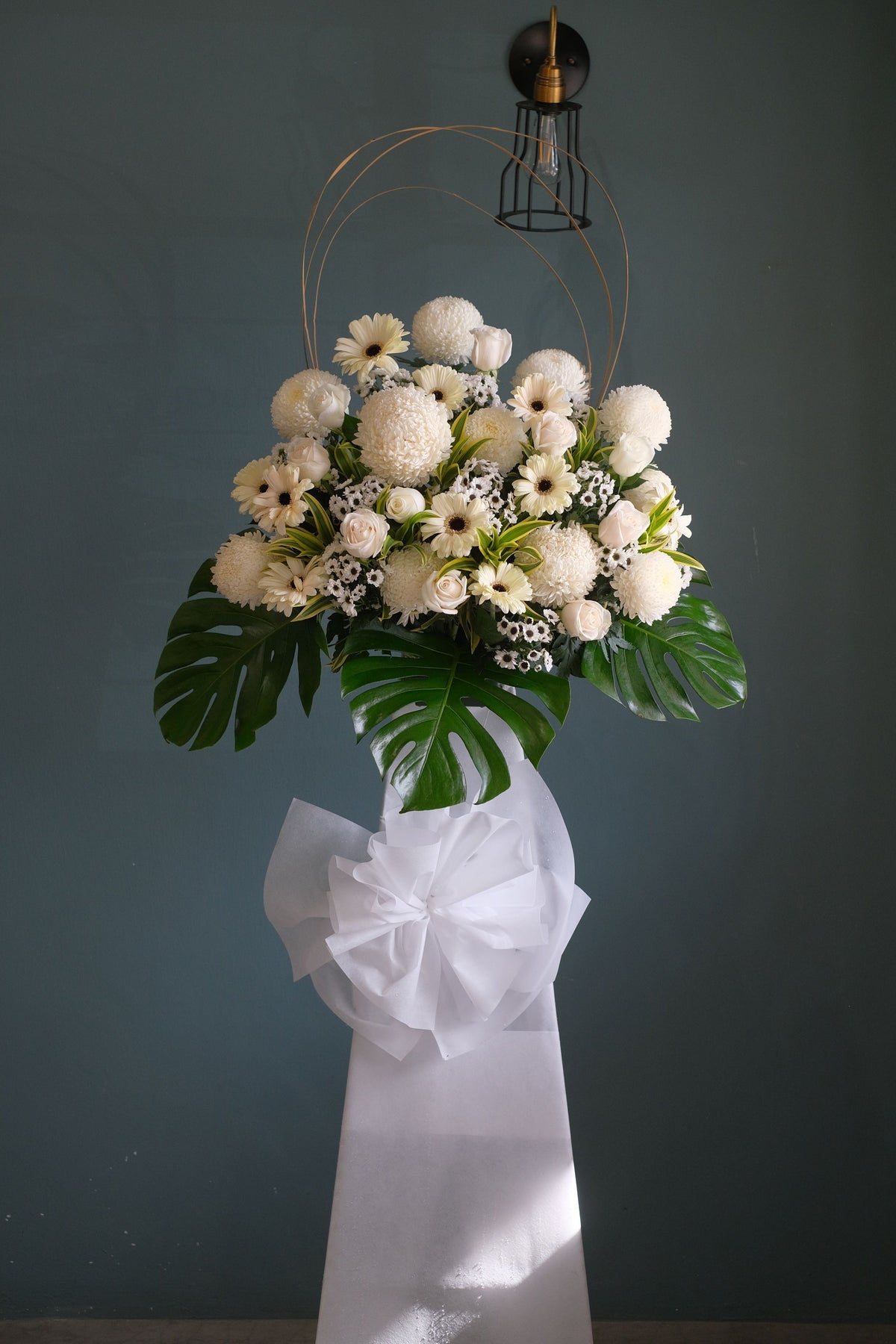 Peacefully Condolence Wreath by Bamboo Green Florist, Penang