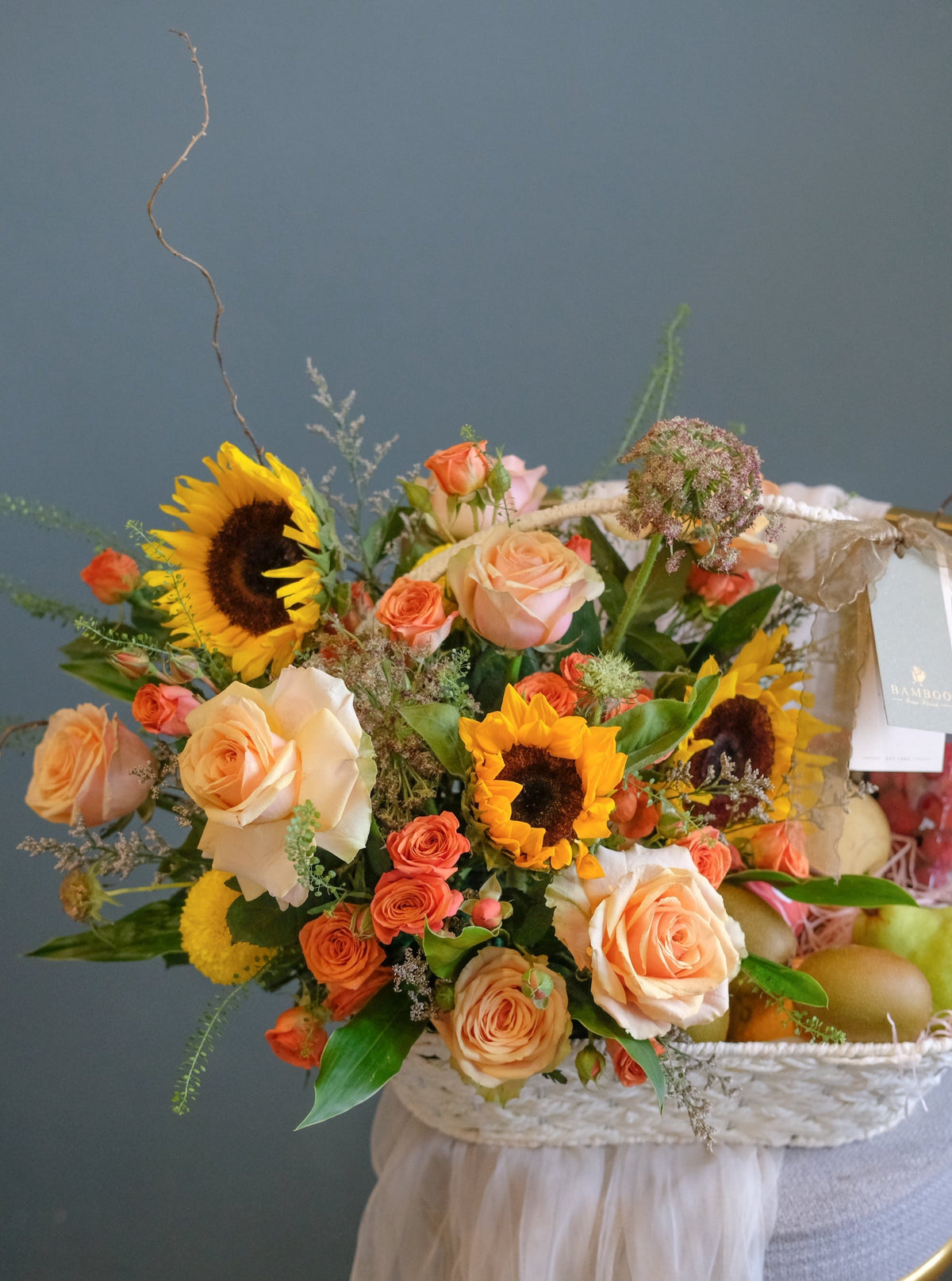 Perk Me Up Fruit & Flower Basket by Bamboo Green Florist, Penang, photo 3