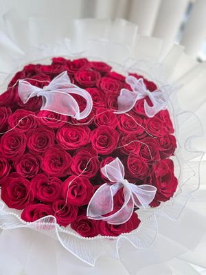The True Love – 52 Red Roses Bouquet by CC Flora