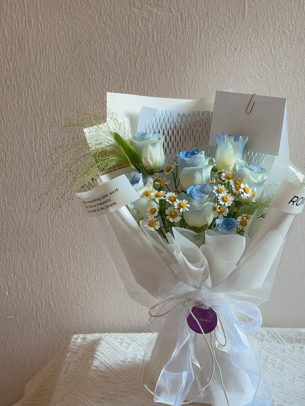 River Bleu Blue Rose Bouquet by CC Flora