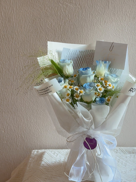 River Bleu Blue Rose Bouquet by CC Flora