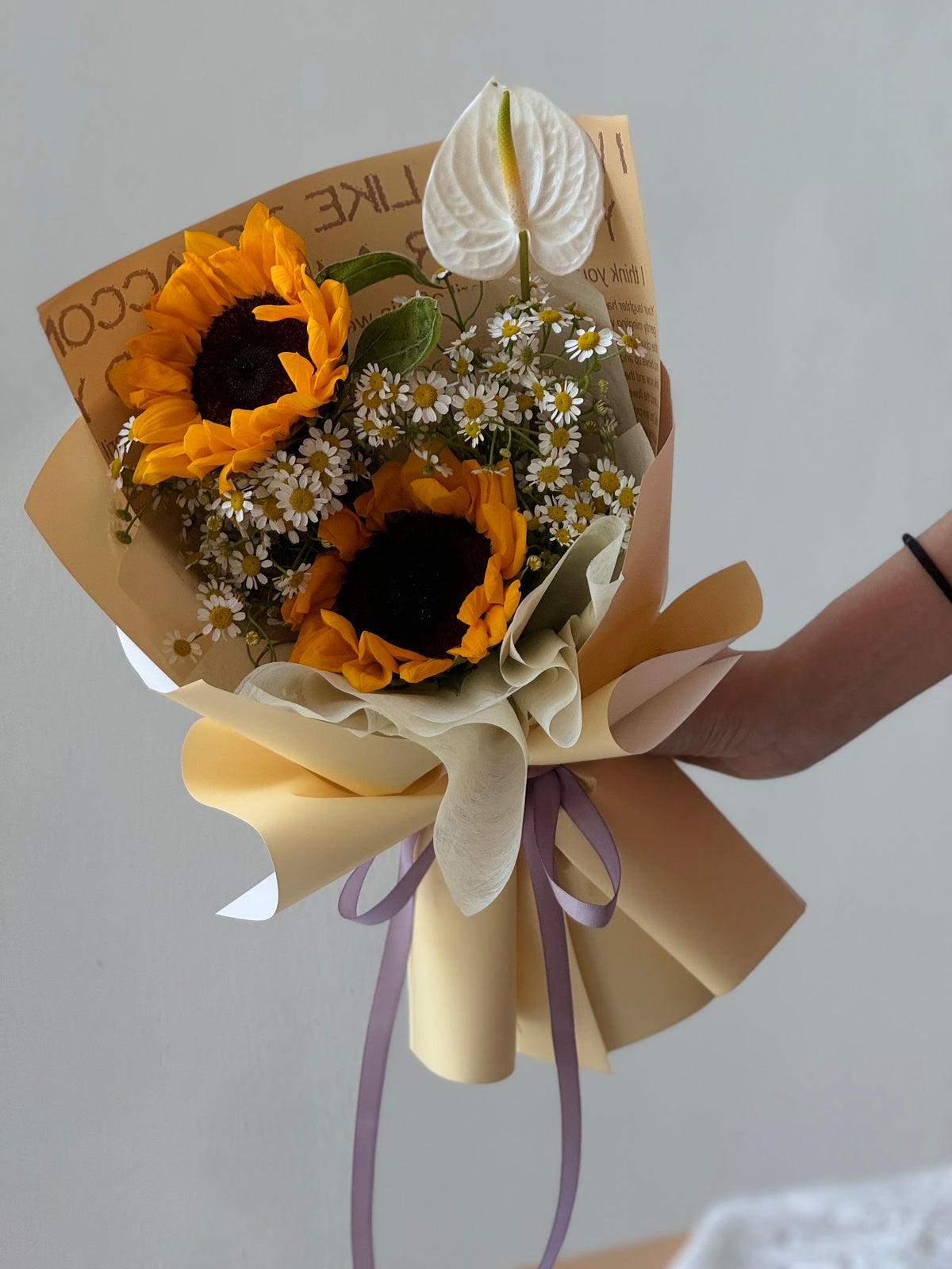 Shine Bright Sunflower & Anthurium Bouquet by CC Flora