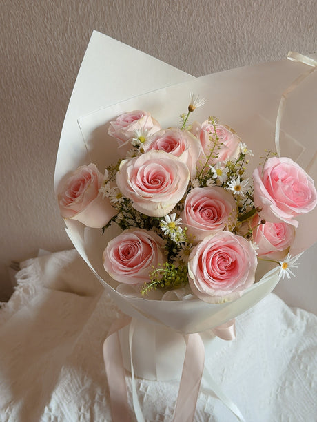 Eternel Pink Rose Bouquet by CC Flora