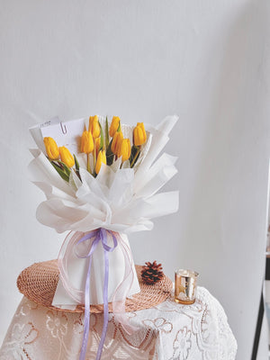 Sonata Yellow Tulip Bouquet by CC Flora
