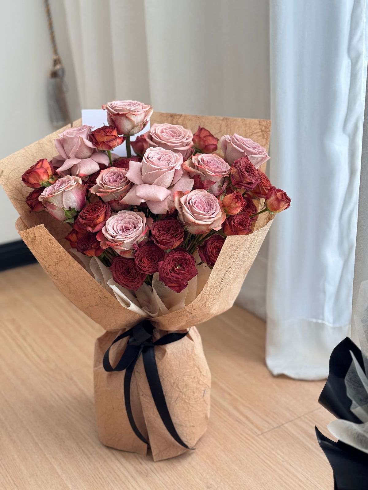 Cappuccino Bubble Rose Bouquet by CC Flora