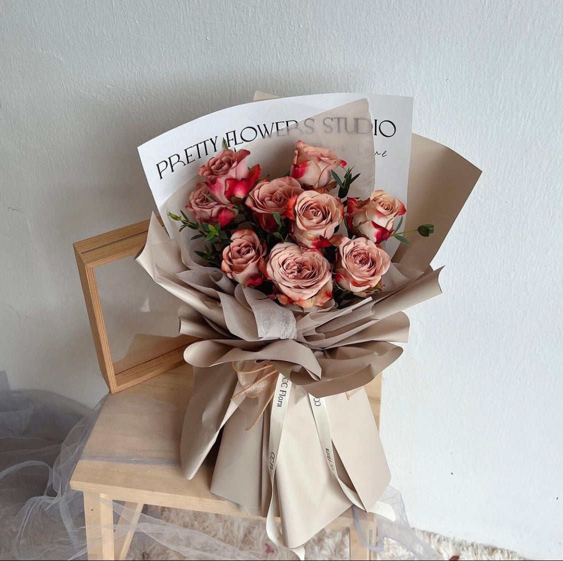 Adore Cappuccino Rose Bouquet by CC Flora