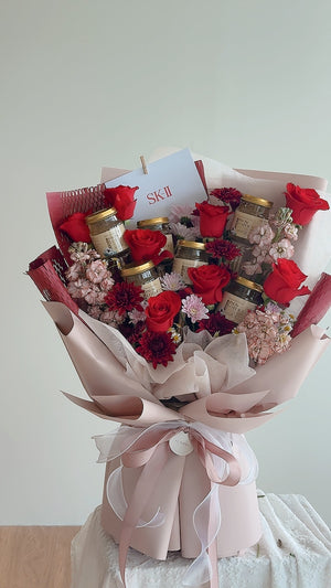 Birdnest & Red Rose Bouquet by CC Flora – view 2