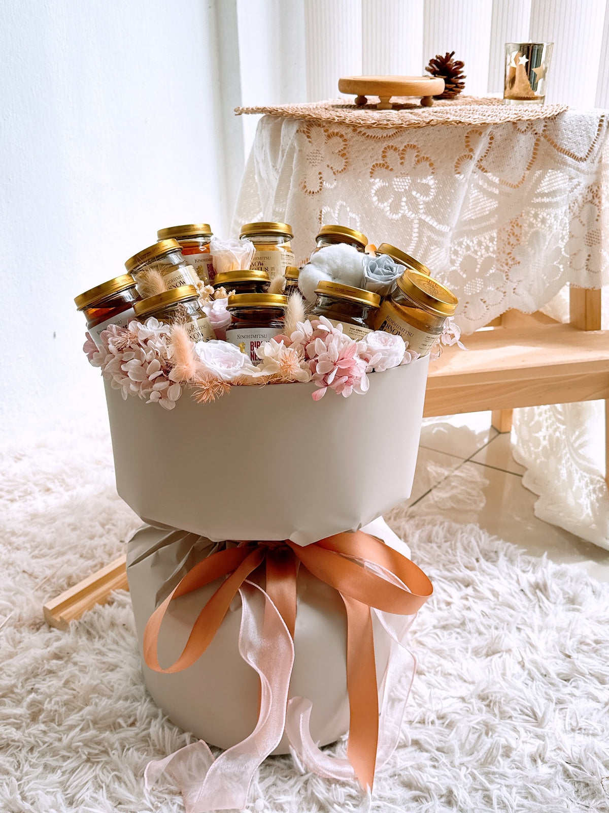 Preserved Flower & Bird's Nest Bouquet by CC Flora