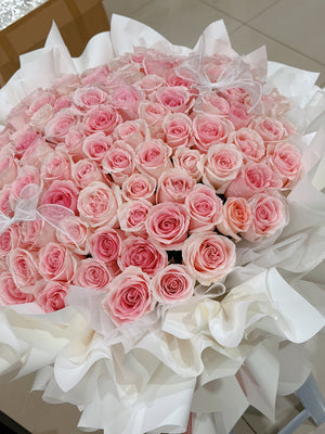 The Forever Love – 99 Pink Roses Bouquet by CC Flora