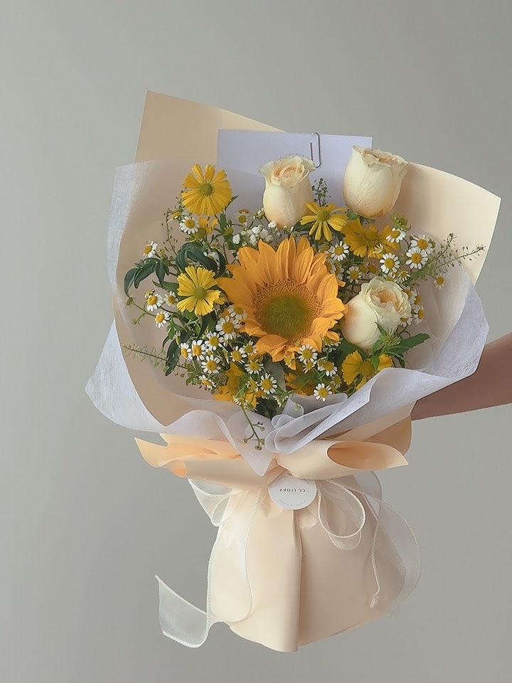 Aurora Sunflower & Chamomile Bouquet by CC Flora – view 2