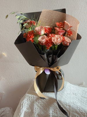 Amora Cappuccino Rose Bouquet by CC Flora