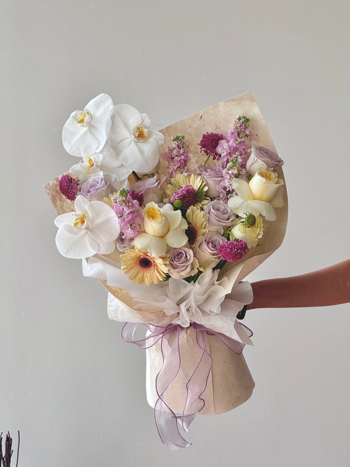Palette Orchid, Gerbera & Rose Bouquet (Cat-Safe) by CC Flora – view 2