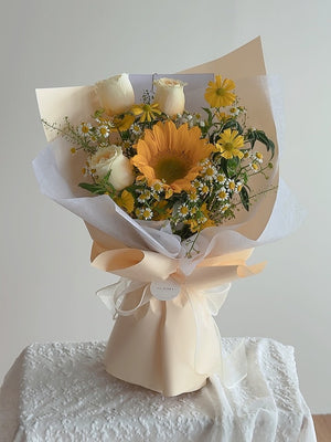 Aurora Sunflower & Chamomile Bouquet by CC Flora