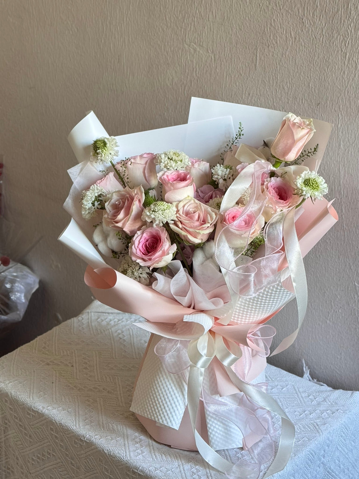 Poème Pink Rose & Hydrangea Bouquet by CC Flora – view 2