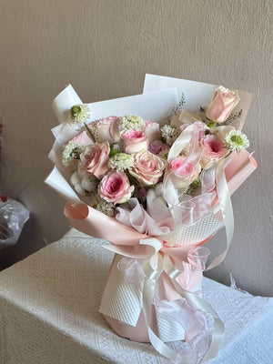 Poème Pink Rose & Hydrangea Bouquet by CC Flora – view 2