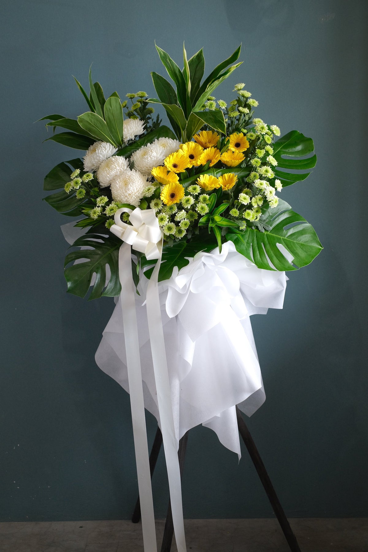 Adious Condolence Flowers by Bamboo Green Florist, Penang