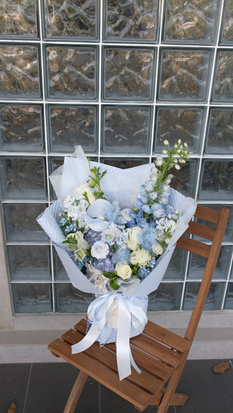 Bleu De France Hydrangea Bouquet by Bamboo Green Florist, Penang