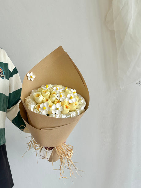 Buttercup Rose Bouquet by Bamboo Green Florist, Penang, photo 2
