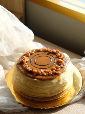 Salted Caramel & Macadamia Nuts Crepe Cake by Bamboo Green Florist, Penang