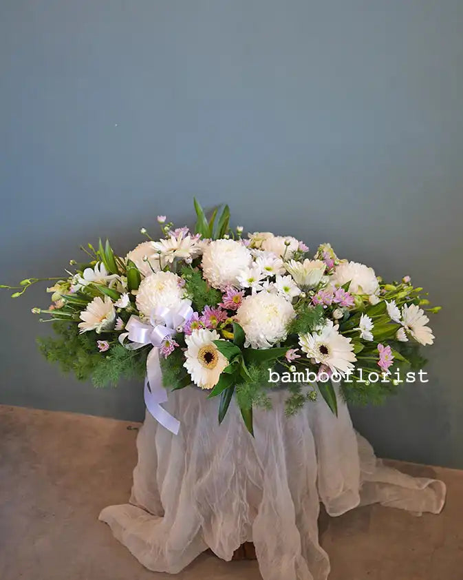Funeral Casket Spray Condolence Wreath by Bamboo Green Florist, Penang, photo 3