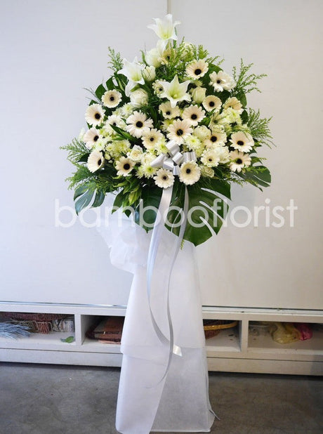Elegance Condolence Wreath by Bamboo Green Florist, Penang